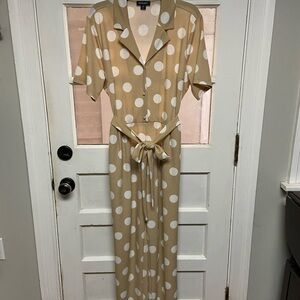 Studio Park x Leah Williams Tan Polka Dot Jumpsuit